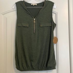 Sleeveless quarter zip shirt